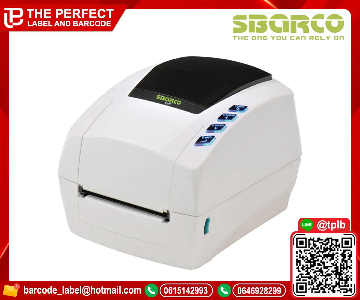 เครื่องพิมพ์บาร์โค้ด Sbarco รุ่น T4+ 203 dpi