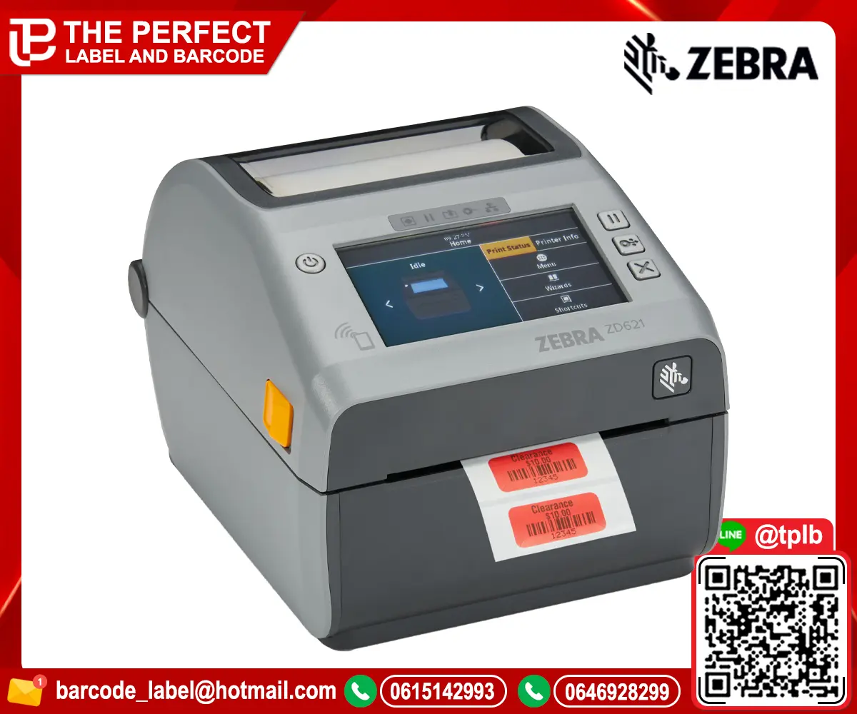 เครื่องพิมพ์สติ๊กเกอร์บาร์โค้ด Zebra รุ่น ZD621